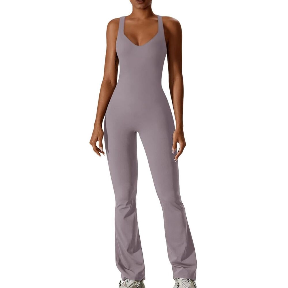 ReoRia Women's full body jumpsuit workout one piece athletic wear medium